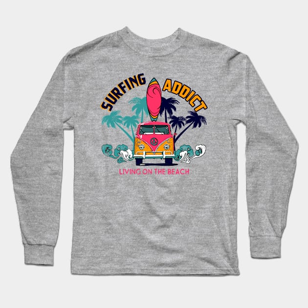 Surfing addict Long Sleeve T-Shirt by hardcore repertoire